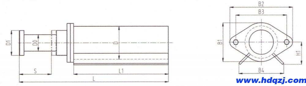 HT2型彈簧緩沖器外形尺寸圖 HT2型彈簧緩沖器外形尺寸圖