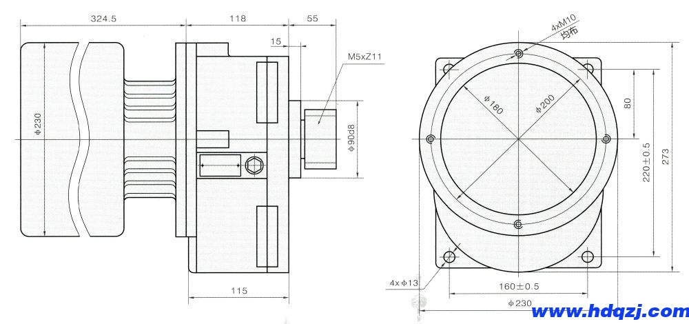 LDA型驅(qū)動裝置外形尺寸圖 LDA型驅(qū)動裝置外形尺寸圖