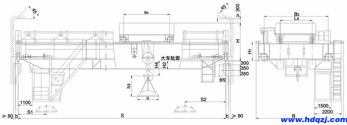 QC型5~20/5t電磁吊鉤橋式起重機(jī) QC型5~20/5t電磁吊鉤橋式起重機(jī)