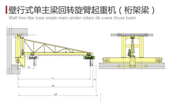 壁行式單主梁回轉(zhuǎn)旋臂起重機(jī) 壁行式單主梁回轉(zhuǎn)旋臂起重機(jī)